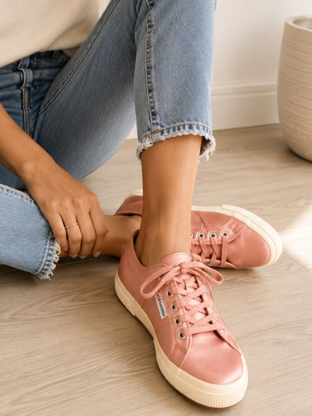 Superga 2750 Satin Blush Pink Sneakers - Size 9